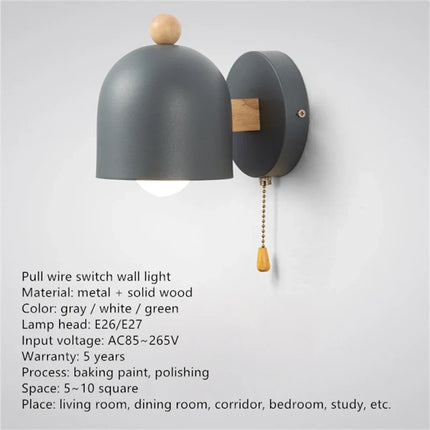 Applique murale LED macaron style nordique avec interrupteur intégré — LZ4X9JQ