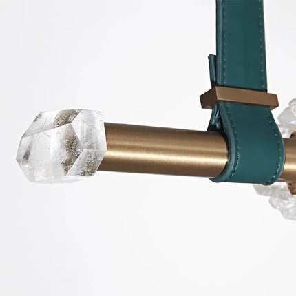 Suspension en cristal naturel avec ceinture en cuir — LZ4G7XQ