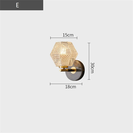 Applique murale LED en cuivre et verre au design nordique contemporain — LZ4X9J