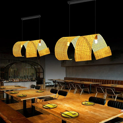 Lustre suspension en bambou style japonais pour déco zen asiatique — LZ4X9T2