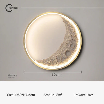 Applique murale LED en résine forme lune design nordique — LZ4FJ9