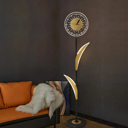 Lampadaire nordique avec horloge LED intégrée — LZ4X9JQ