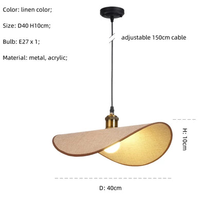 Wabi Sabi minimalisme E27 suspension Led lumière rétro chapeau Led suspension lampe salle à manger nordique suspension lampe Led Droplight Luminarias