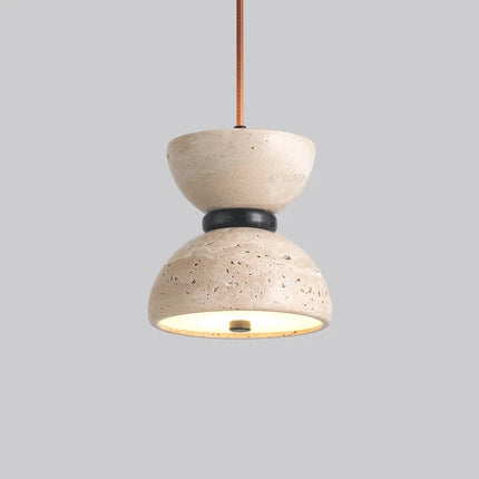 Lampe de chevet en travertin au style japonais wabi-sabi moderne — LZ4X9T2