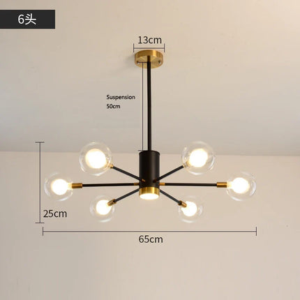 Suspension luminaire en verre bulles style nordique pour salon et chambre — LZ4X9T2