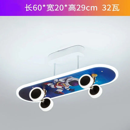 plafonnier créatif en forme de skateboard design moderne pour enfants