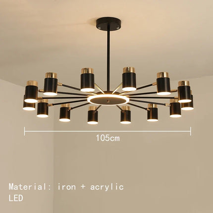 lustre led rotatif en métal avec 3 gradations suspendues