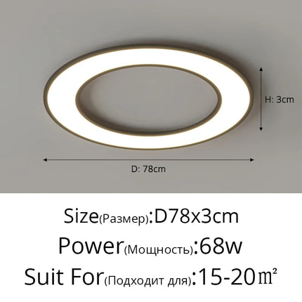 Plafonnier LED ultra-mince pour éclairage intérieur décoratif — LZ4R7T9