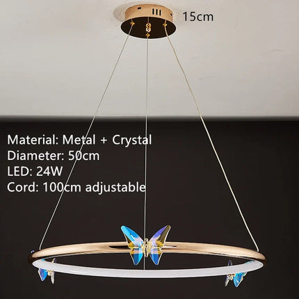 Lustre LED papillon avec cordon ajustable pour intérieur — LZ4X9M