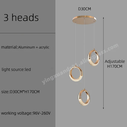 lustre à led design moderne pour éclairage suspendu élégant