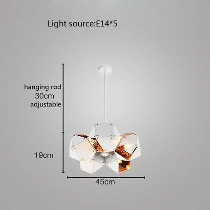 suspension led cube art déco style assorti 	 saison