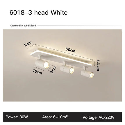 Lustre LED à bandes acryliques avec spots intégrés noir — LZ4P9X