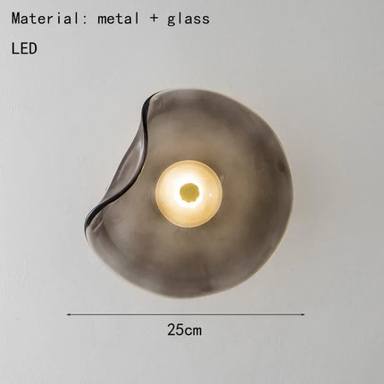 applique murale led verre gris ambre style art déco