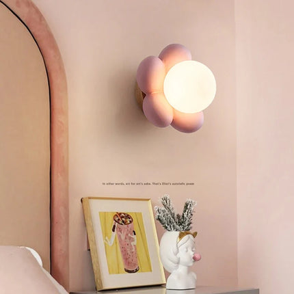Applique murale fleur en résine blanche et rose pour chambre enfant — LZ4P9X2
