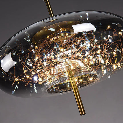 Lustre de chevet rouge en filet style nordique pour fille — LZ4X9M