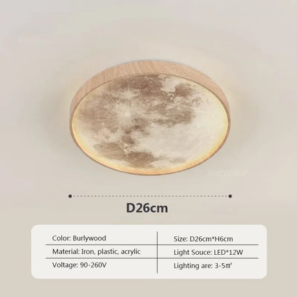 Plafonnier LED nordique en bois forme lune — LZ4X9T1