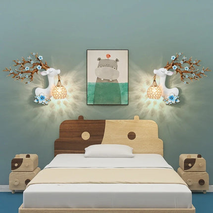 Applique murale moderne en résine motif cerf style chinois — LZ4P9XQ