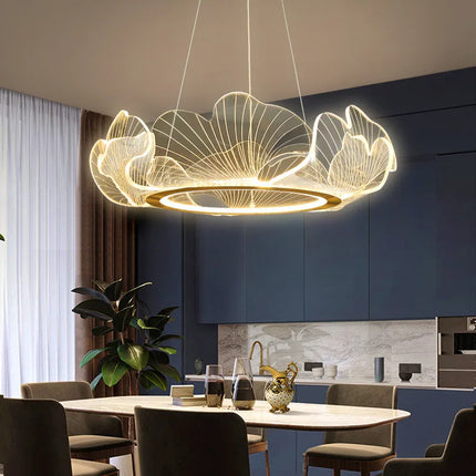 Lustre LED postmoderne réglable motif feuille de lotus minimaliste — LZ4X9Q2