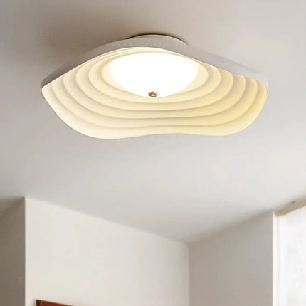 Plafonnier LED rétro en résine forme feuille de lotus décorative — LZ4T9X