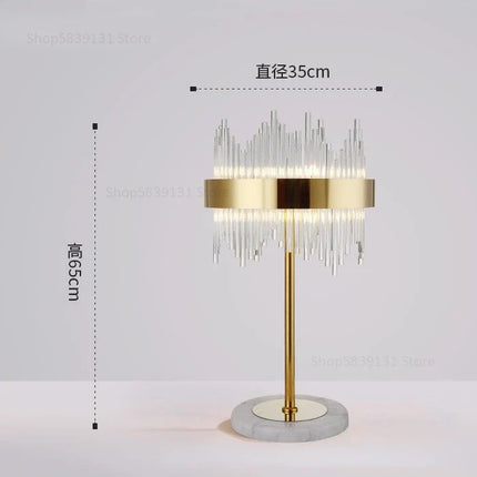 Lampadaire nordique post-moderne en cristal doré LED — LZ4X9M