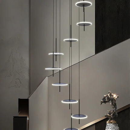 Lustre suspension LED créatif en acrylique doré style nordique — LZ4X9M