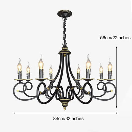 Lustre suspension rétro européen en fer pour décoration intérieure — LZ4X9P