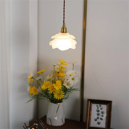 Suspension vintage en verre et laiton style nordique pour intérieur — LZ4X9P