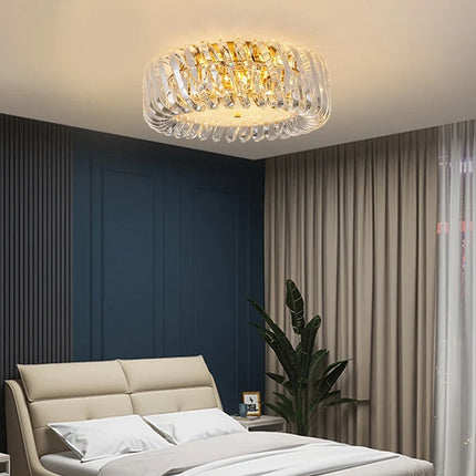 Plafonnier LED rond en cristal à intensité variable design artistique — LZ4X9T1