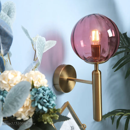 Applique murale LED nordique avec boule de verre pour salle de bain et escalier — LZ4P9XJ