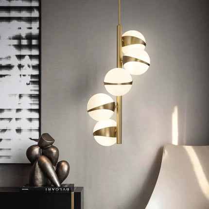 Plafonnier nordique en cuivre design moléculaire à haricots — LZ4X9P2