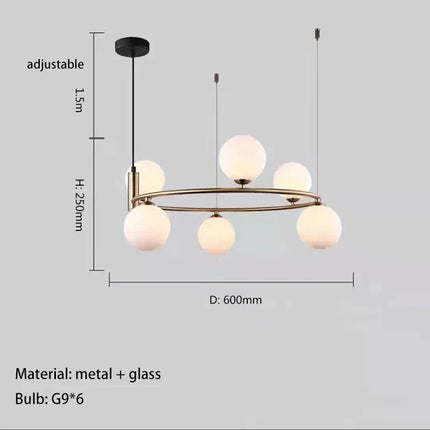 Lustre LED en verre style nordique pour décoration intérieure — LZ4X9M