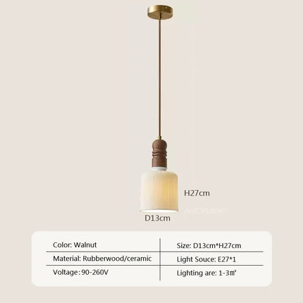Lustre suspension nordique en bois massif pour intérieur — LZ4X9P