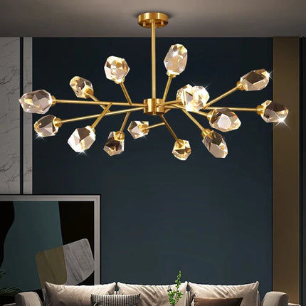 Lustre en cuivre et cristal pour une ambiance élégante — LZ4D9X