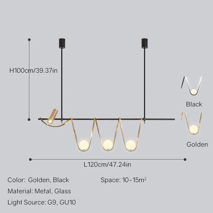 lustre moderne à led design nordique en verre lumineux