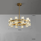 Diamètre 120 cm / Cadre en bronze / Lumière blanche