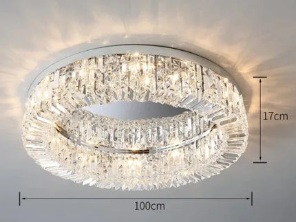 Lustre LED moderne en cristal doré et argenté pour intérieur — LZ4X9M