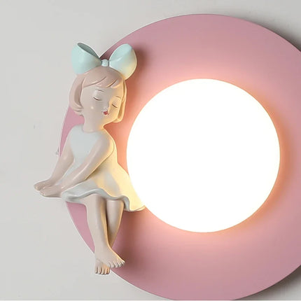 Applique murale ronde à piles design princesse sans câblage — LZ4X9P2