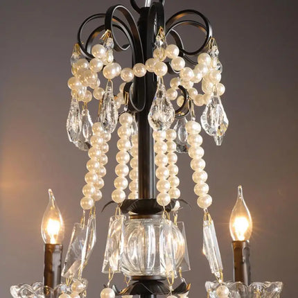 Lustre moderne en cristal orné de perles avec éclairage LED — LZ4X9P2