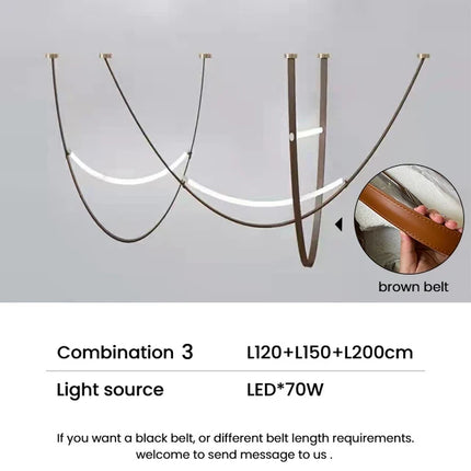 Suspension LED design avec ceinture en cuir pour luminaire décoratif — LZ4P9X