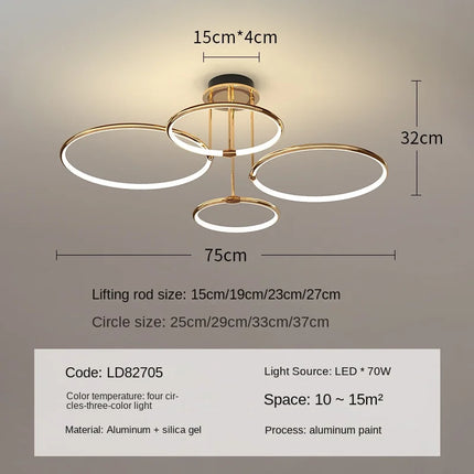 Lustre moderne en anneau pour intérieur élégant — LZ4X9P2