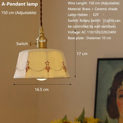 Suspension moderne en laiton et céramique pour intérieur élégant — LZ4X9J
