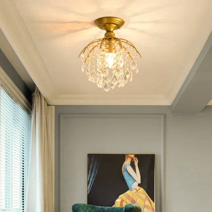 Lustre moderne en cristal doré pour intérieur lumineux — LZ4X9T2