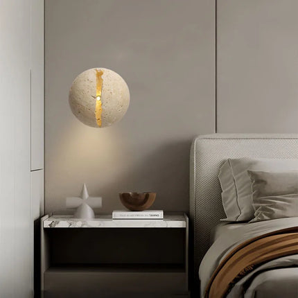 Applique murale ronde en pierre pour hôtel, bureau et boutique — LZ4X9Q2