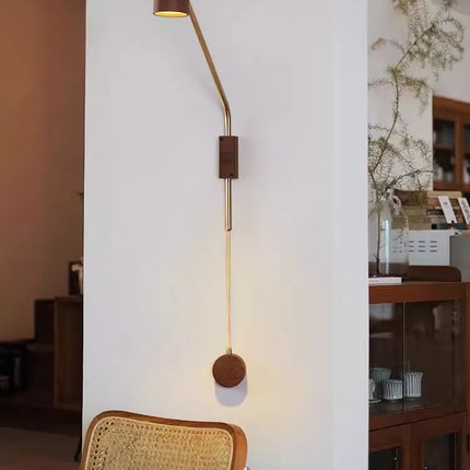 Applique murale vintage en bois à bras oscillant pour hôtel et café — LZ4X9T2