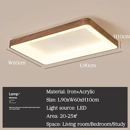Plafonniers LED imitation bois formes rond, rectangle et carré — LZ4X9P