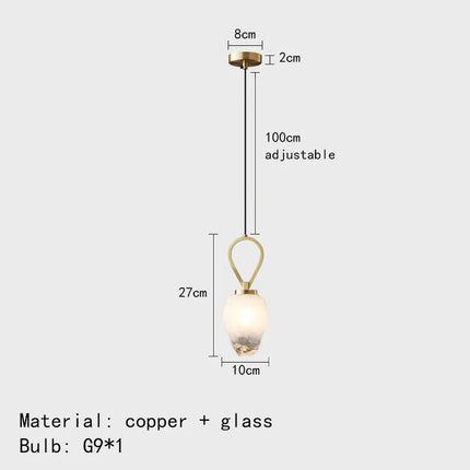 Applique murale en cuivre avec ampoule verre blanc moderne — LZ4X9M