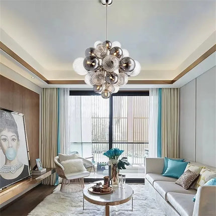 Lustre suspension nordique à bulles pour intérieur élégant — LZ4X9P2