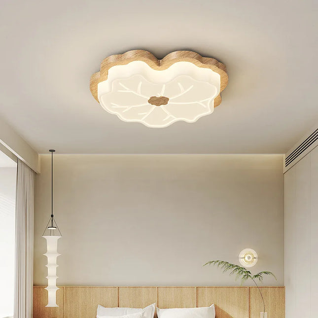 Lustre moderne en forme de feuille effet bois créatif — LZ4P9XJ
