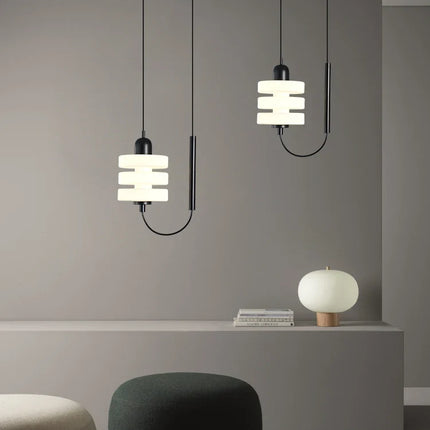 Lustre suspension en verre noir et blanc au design moderne élégant — LZ4QJ7