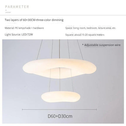 Suspension LED design nuage style nordique moderne — LZ4P9XJ2